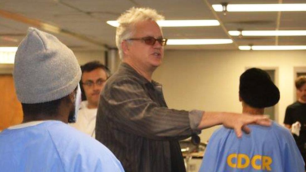 Tim Robbins with inmate-actors