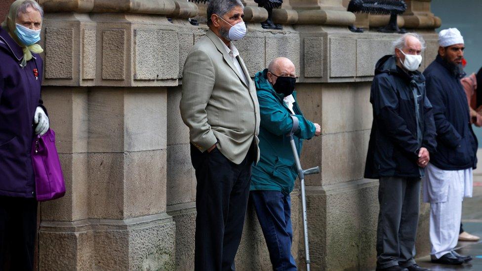 Lancashire residents wearing masks