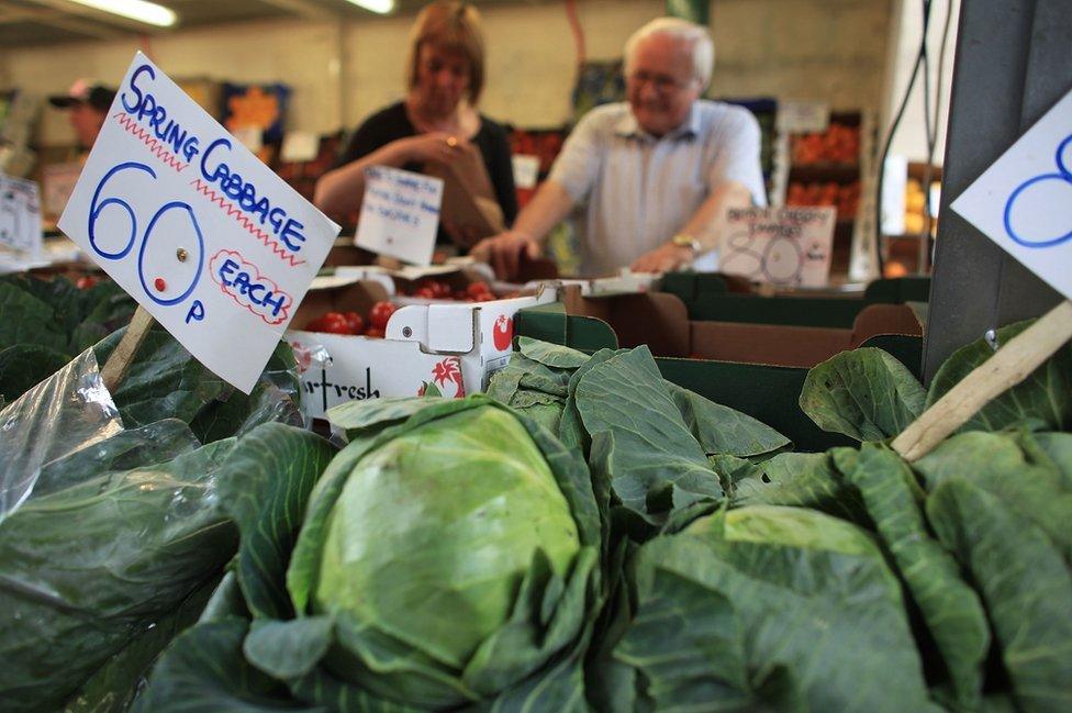 Cabbages for sale in a shop