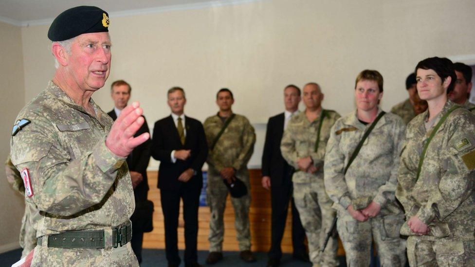 Princes Charles meets members of the New Zealand Army