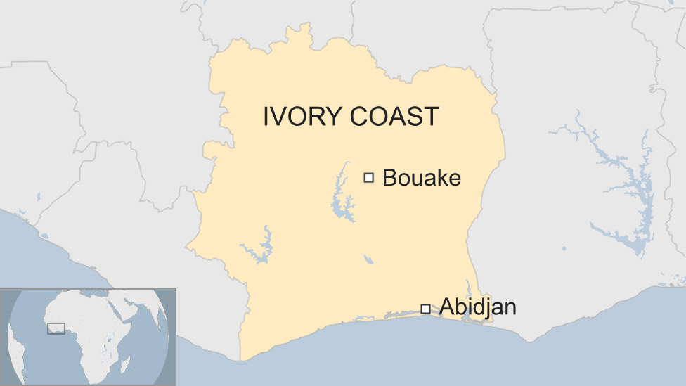 Map of Ivory Coast