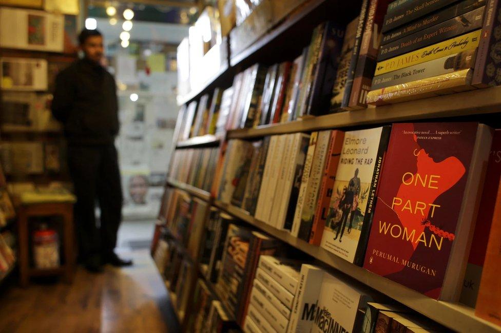 An English translation of Murugan’s novel One Part Woman on display at a New Delhi bookshop.