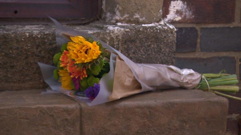 Flowers at Ms Brewster's home in Sheffield