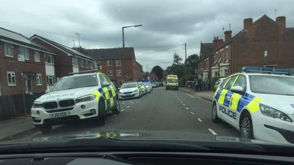 Police at West Park Court, Long Eaton