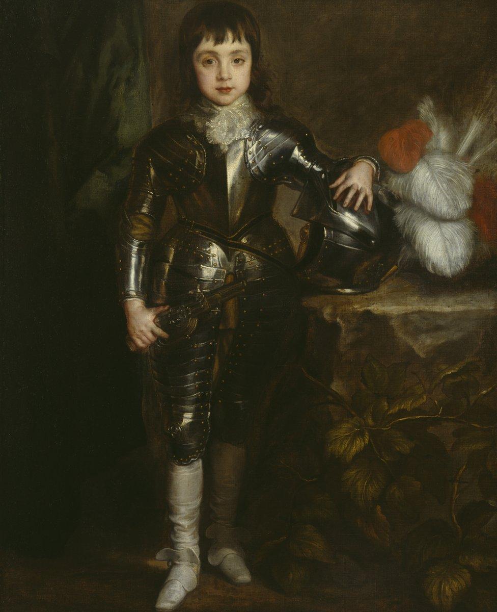 Charles II as Prince of Wales, c. 1638, Anthony van Dyck (detail)