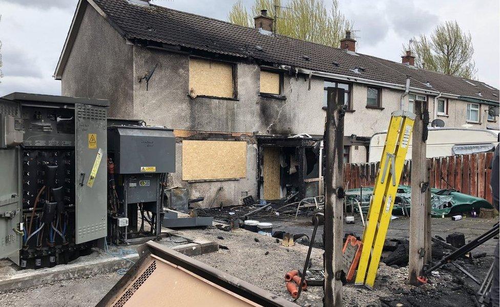 Scene of Newtownabbey arson