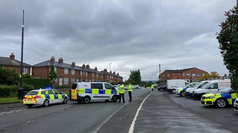 Police cars in Wrexham