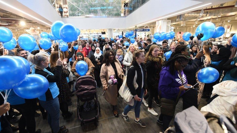 People entering the store