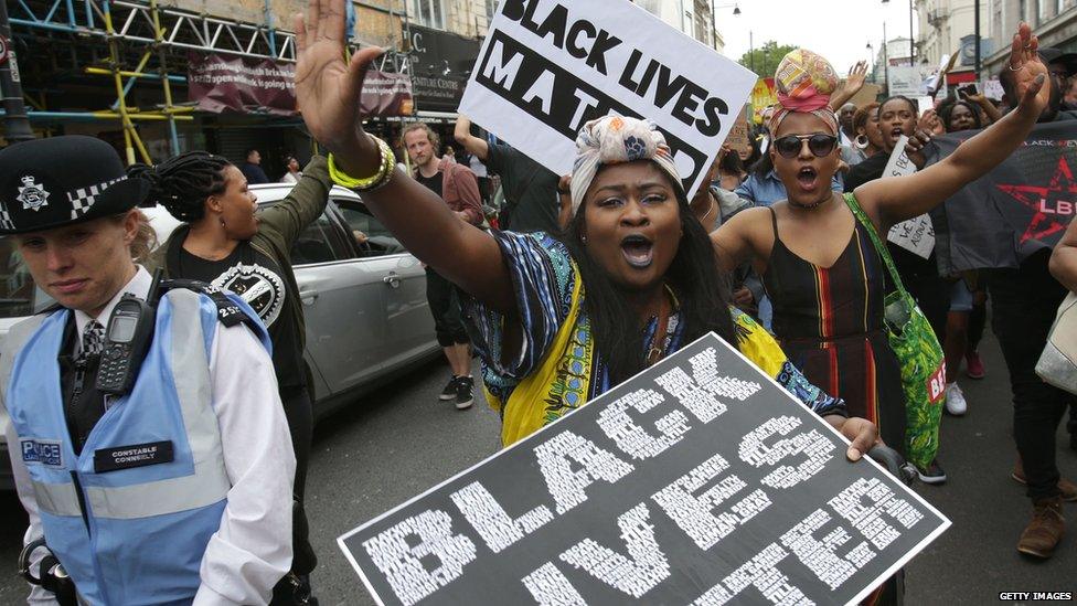 Black Lives Matter protestors in the UK