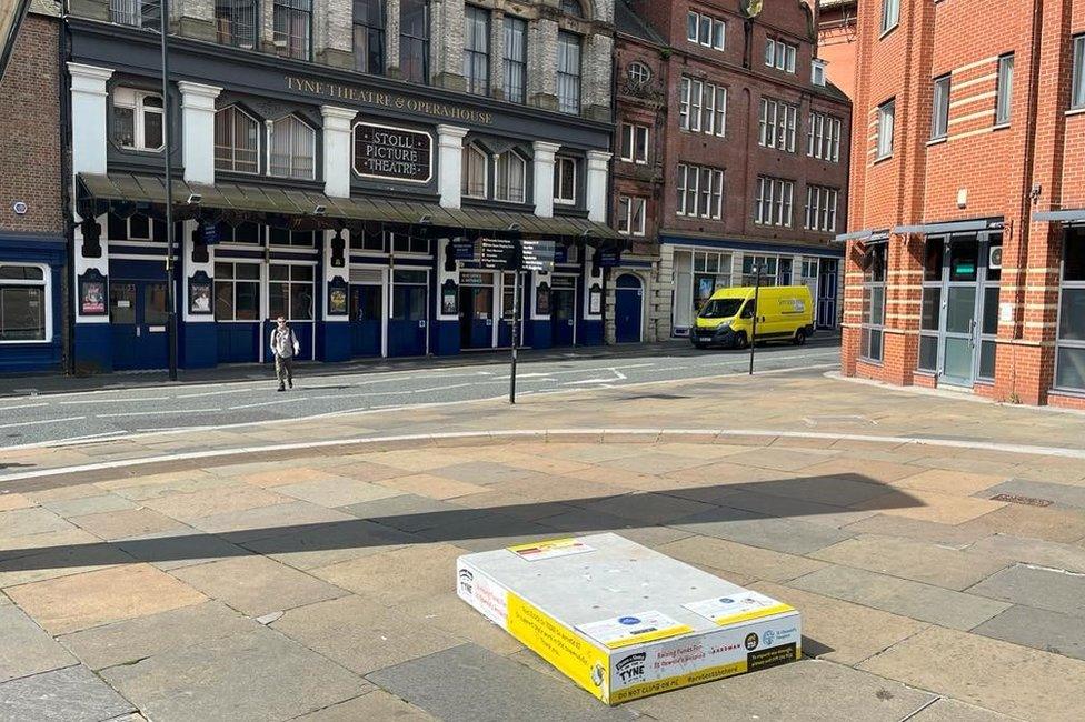 An empty plinth near to the Tyne Theatre