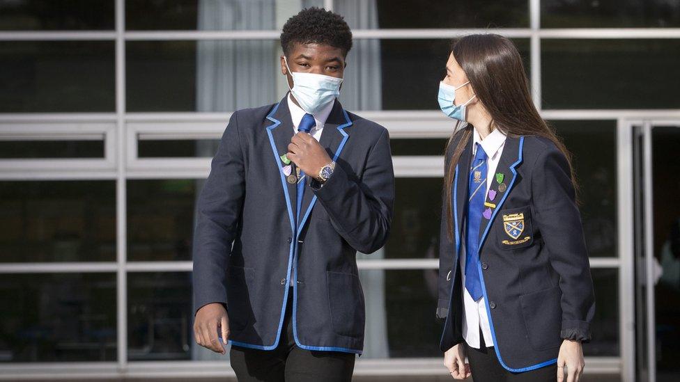 Pupils in masks