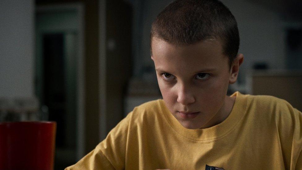 The character of Eleven in Stranger Things