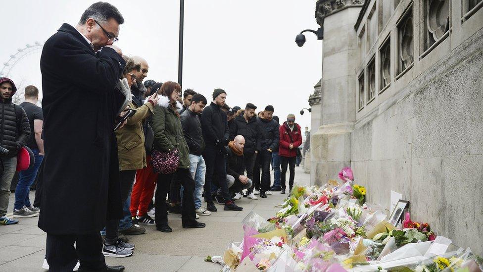 Floral tributes to attack victims