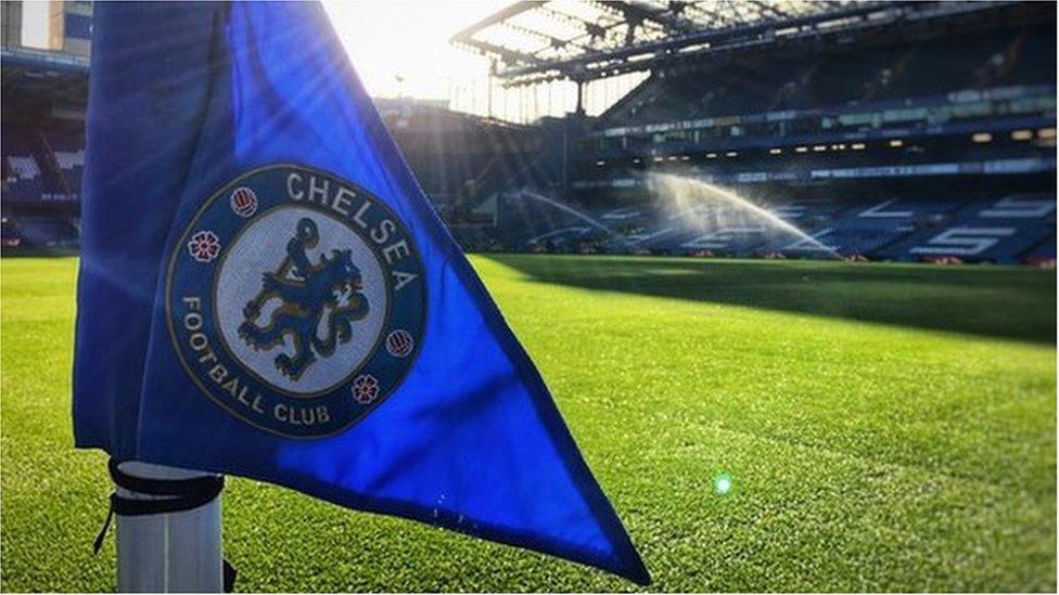 Chelsea flag at Stamford Bridge