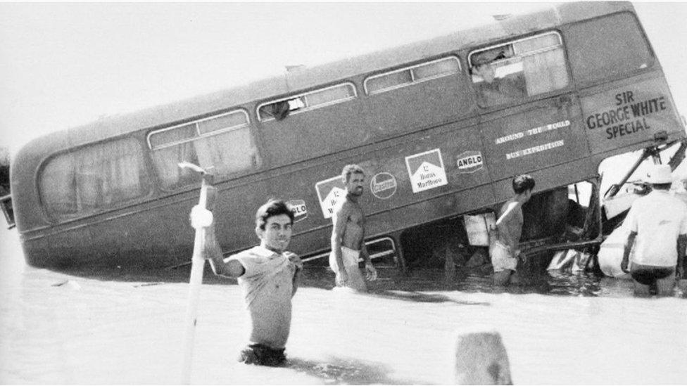 Bus submerged