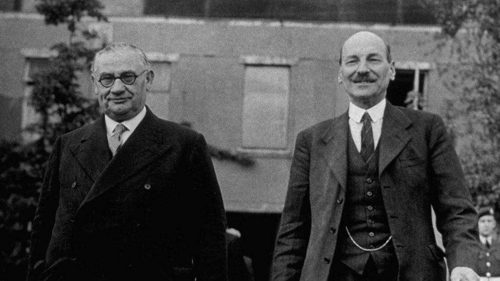 Ernest Bevin and Clement Attlee