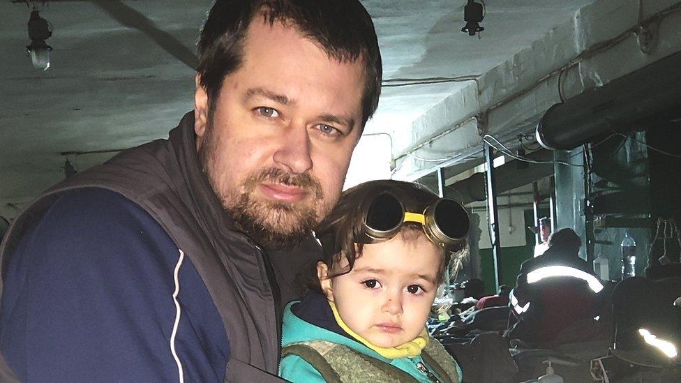 Ihor Khadzhava with his daughter