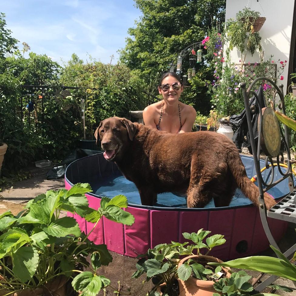 Hannah Thomas with her dog