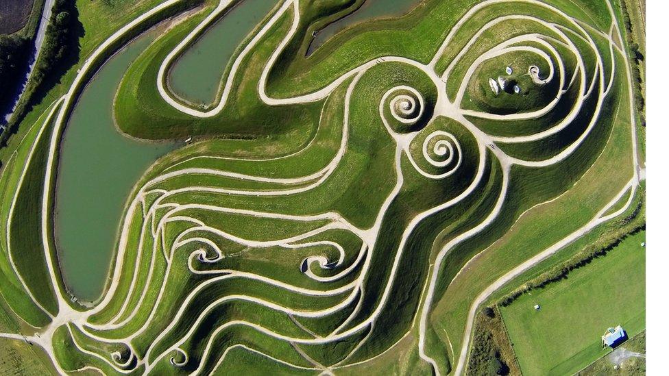 Northumberlandia site as seen from above