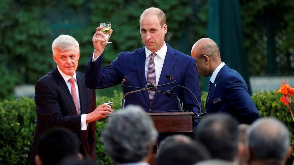 Prince William at the British ambassador's residence in Jordan