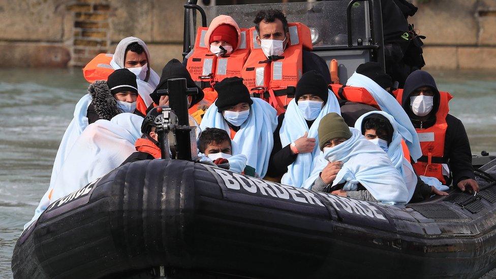 Migrants being brought into Dover