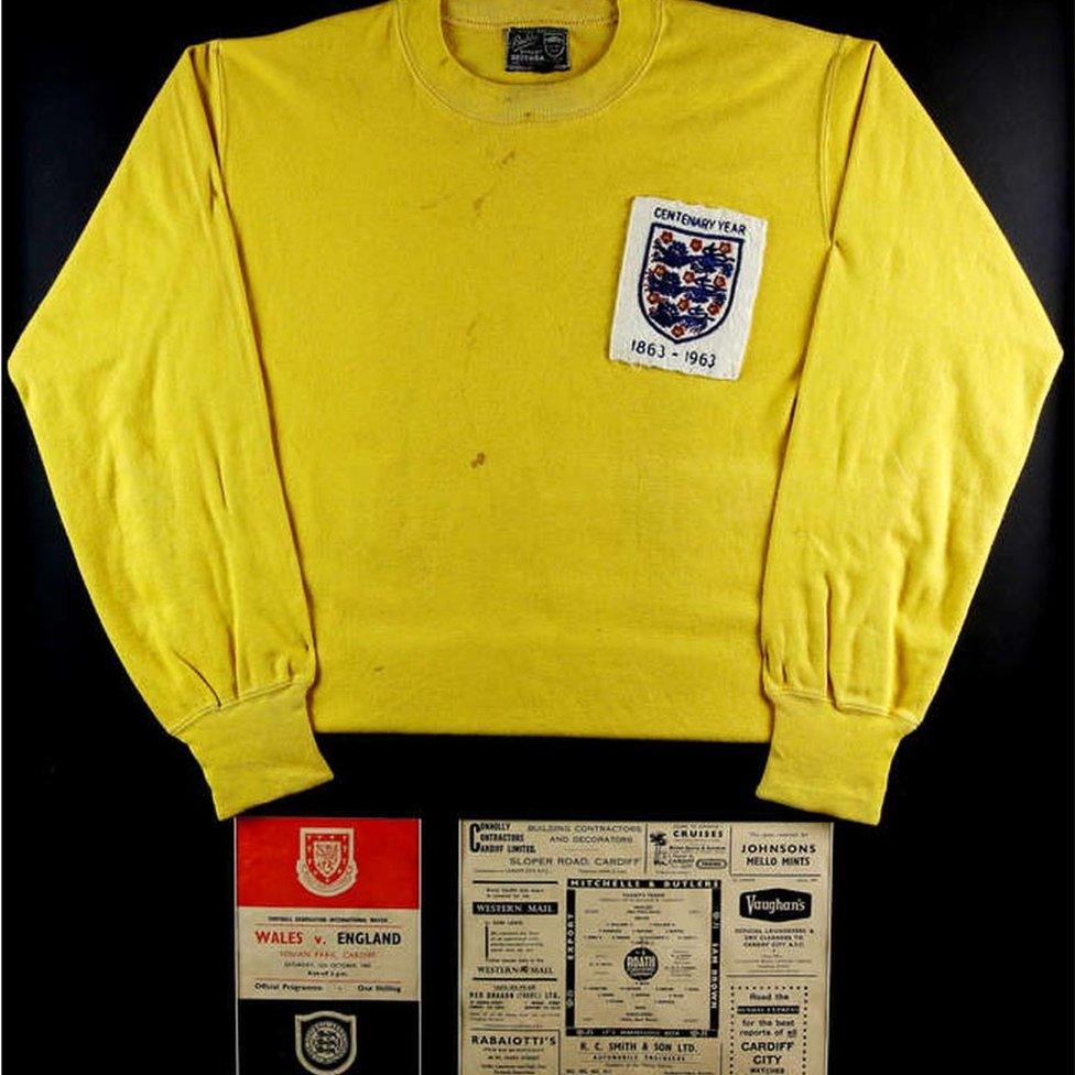 Gordon Banks's shirt, along with a programme