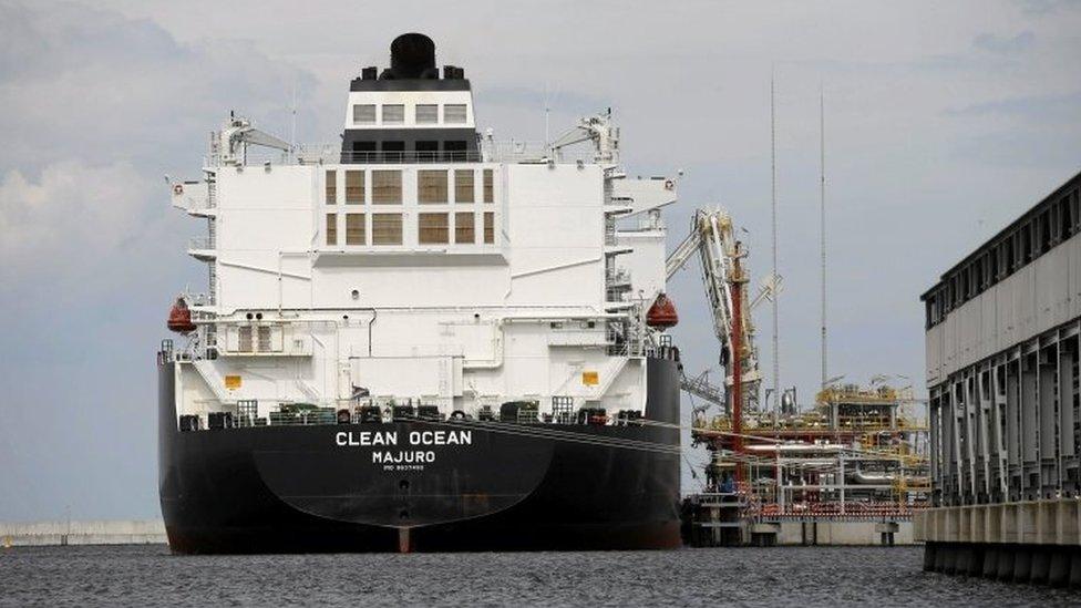 The LNG tanker "Clean Ocean" is pictured during the first US delivery of liquefied natural gas to LNG terminal in Swinoujscie, Poland. Photo: 8 June 2017