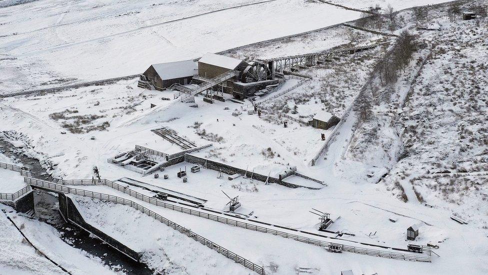 Killhope from air in the snow