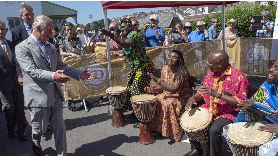 Prince Charles with Beyond Borders African Community Band