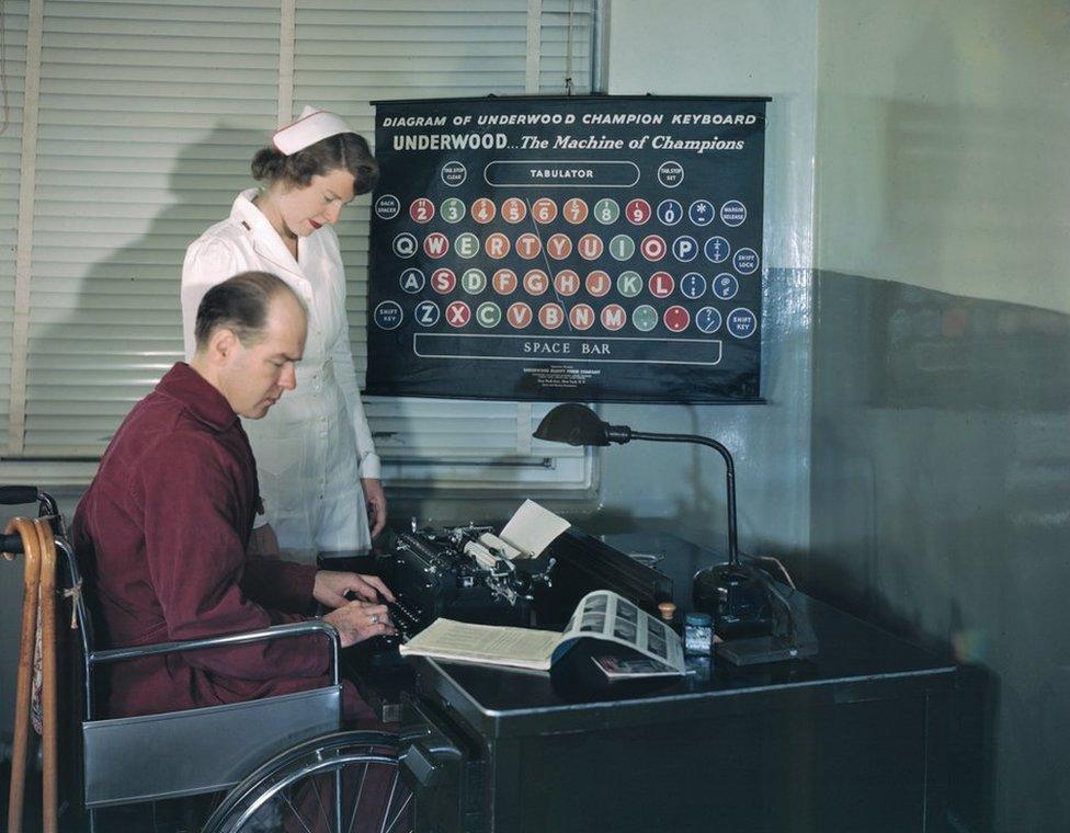 "Vocational Occupational Therapy, ca. 1950s." (Acc. 218558-28) Otis Historical Archives. National Museum of Health and Medicine.