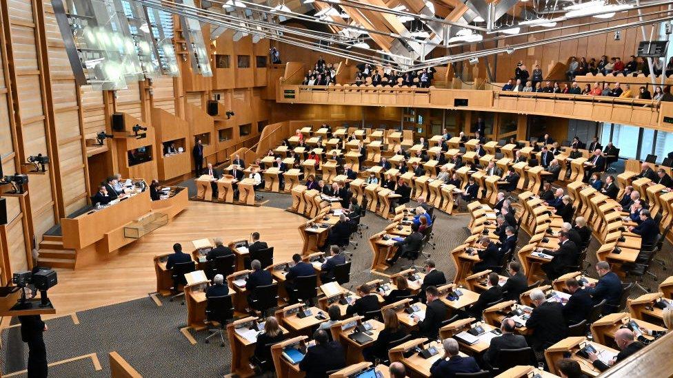 The chamber of the Scottish Parliament