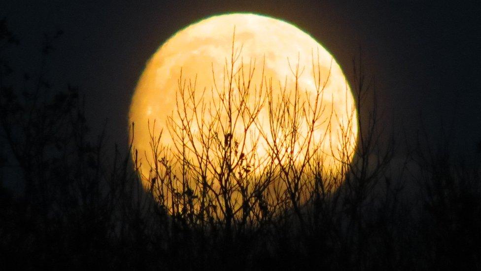 A huge Moon at Consett in County Durham