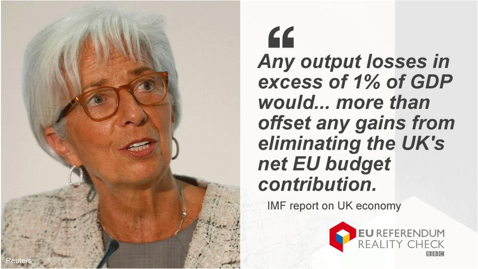 Any output losses in excess of 1% of GDP would... more than offset any gains from eliminating the UK's net EU budget contribution.