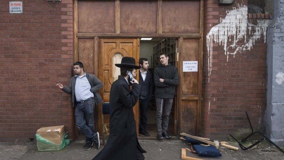 The aftermath of an attack on a synagogue in Stamford Hill, north London