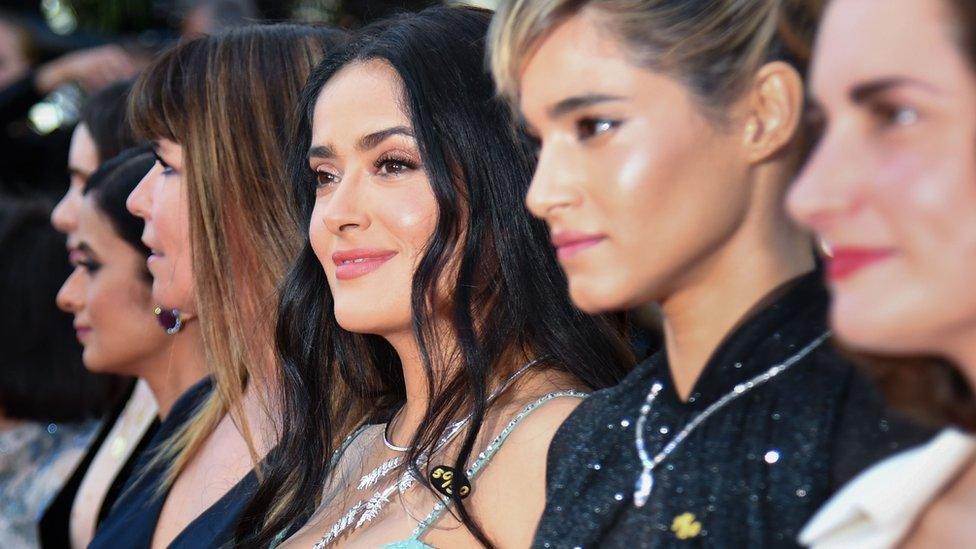 Salma Hayek (centre) at the Cannes Film Festival