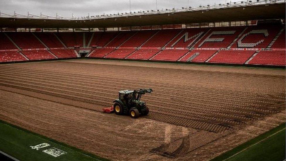 Tractor in the stadium