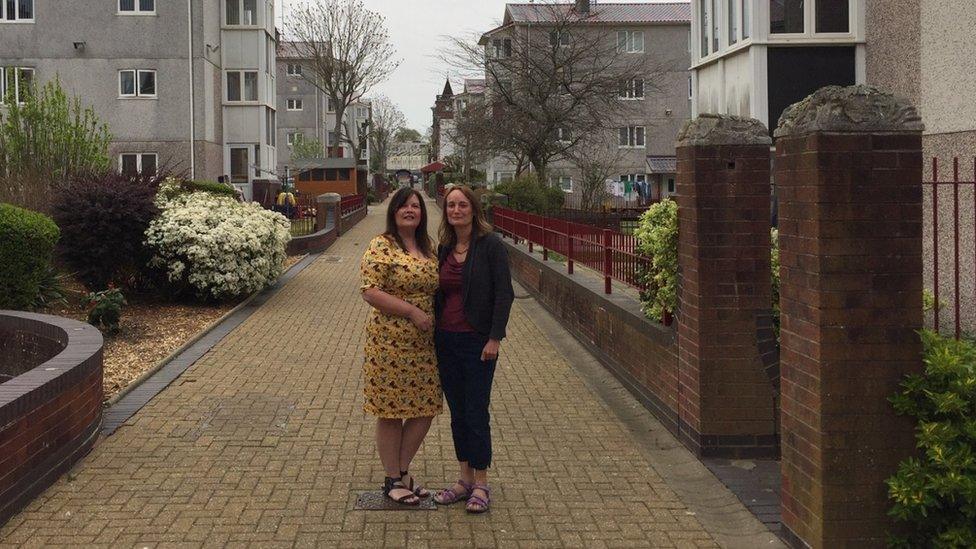 Debbie Roche and Felicity Thomas in the Penbroke Street Estate