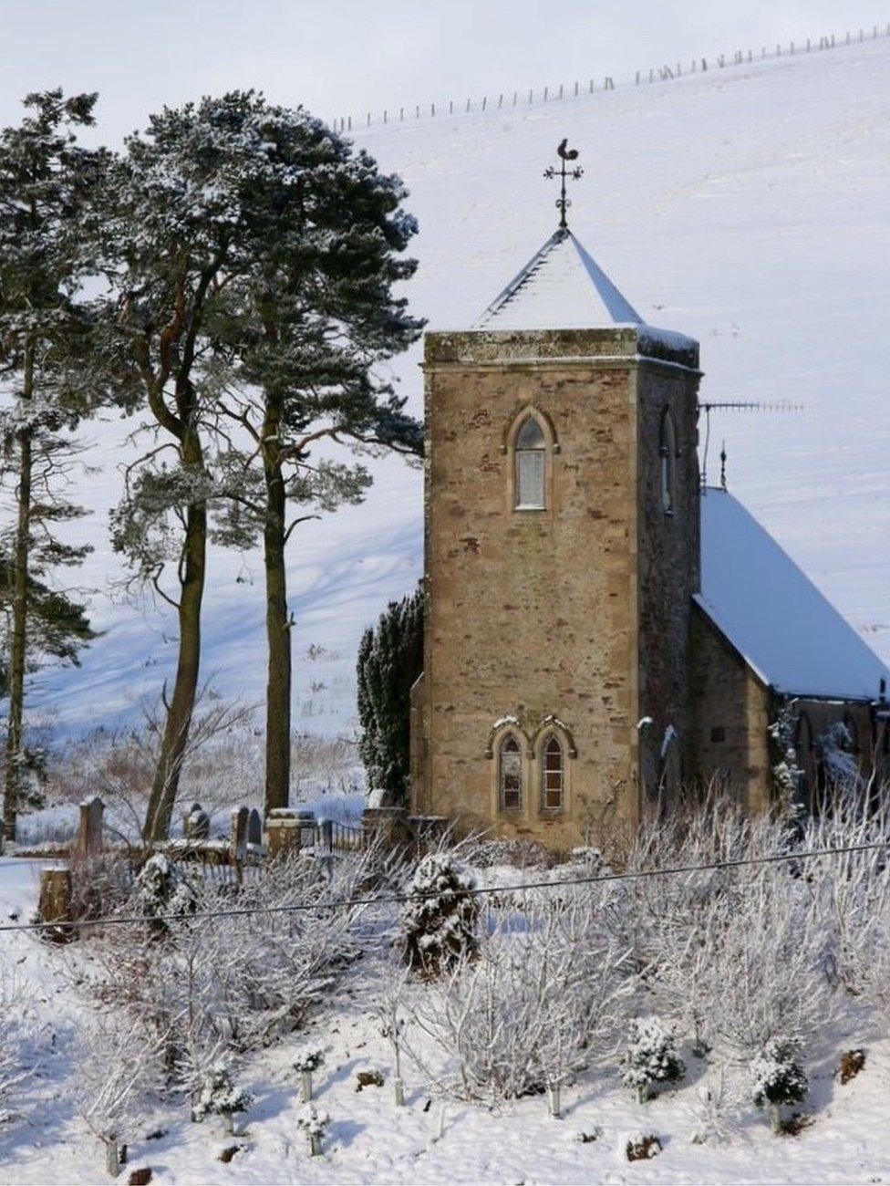 Glyn Booton sent in this photo Roberton Village Church, near Biggar in South Lanarkshire, standing proud in the winter snow