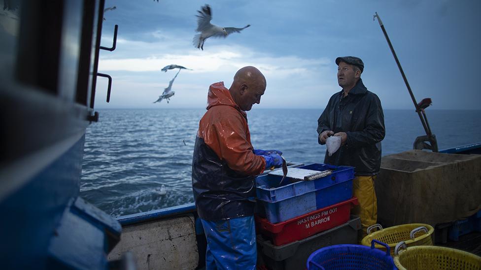 fishermen in the English Channel, August 2020