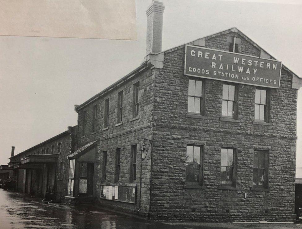 Llanelli railway goods shed in the 1920s