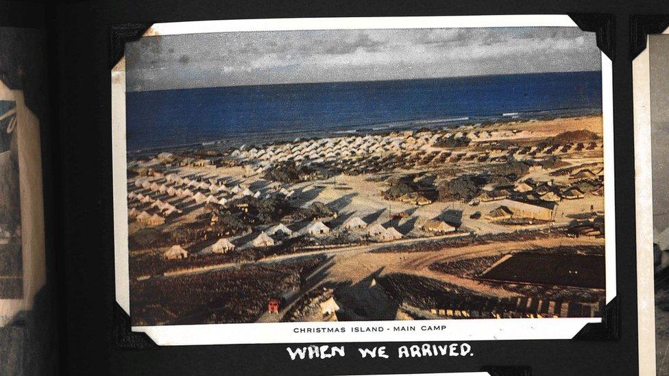 A picture showing the camp on Christmas Island