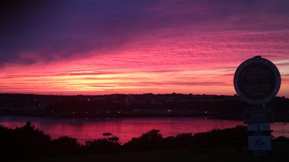 Lloyd Jones captured this beautiful sunset at Pembroke Dock, Pembrokeshire.