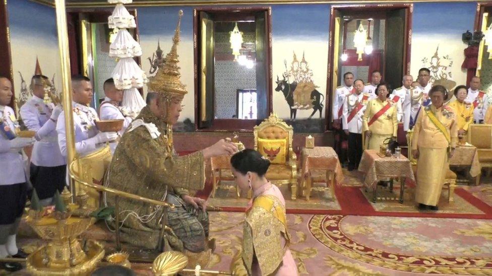 King Maha Vajiralongkorn and Queen Suthida during his coronation