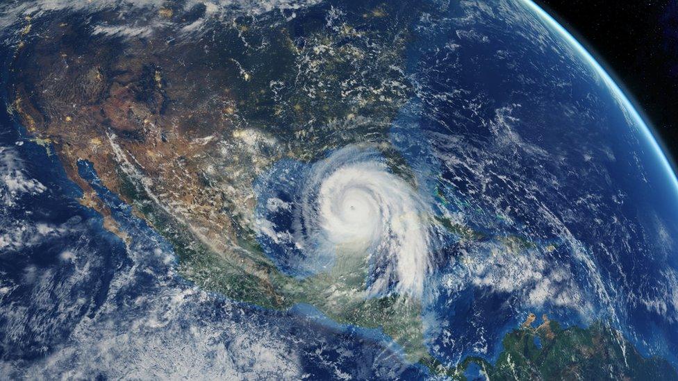 A hurricane in the Gulf of Mexico