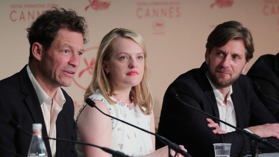 Dominic West, Elisabeth Moss and Ruben Ostlund