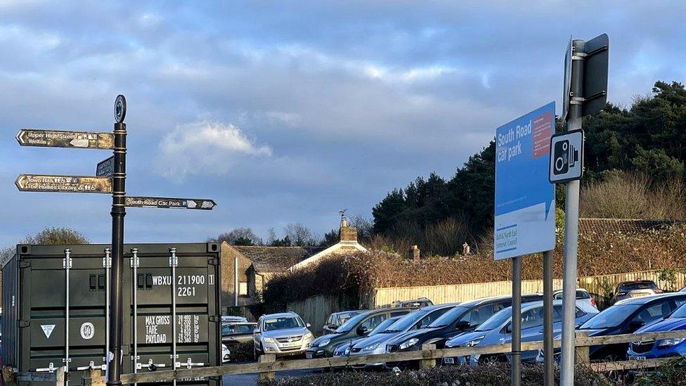 Car parking signs in a car park