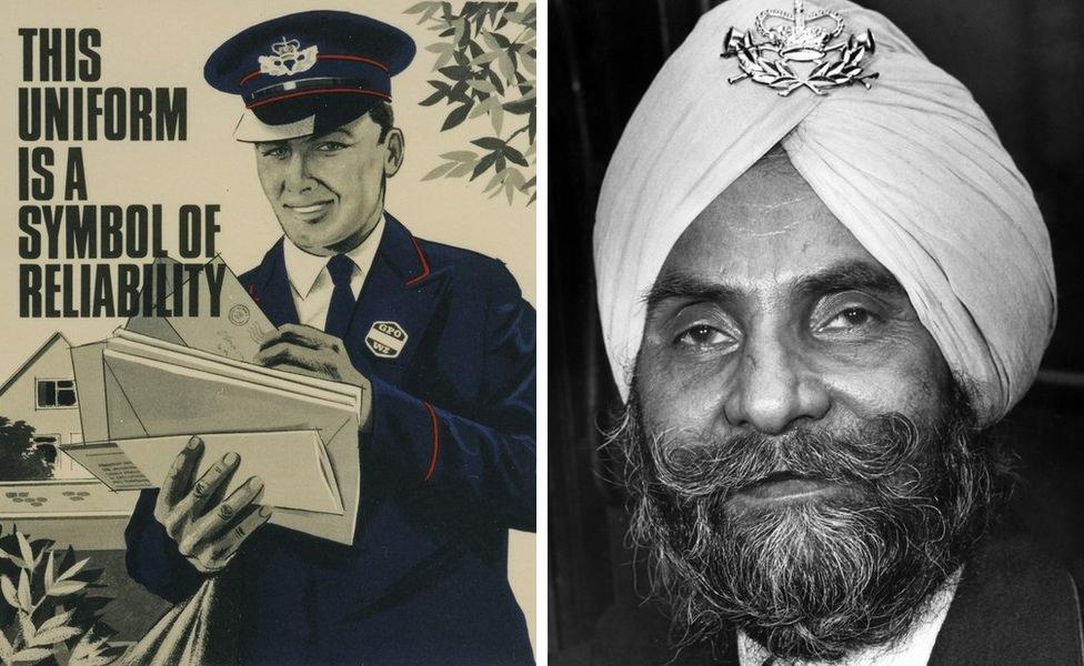 Post office uniform poster / Sant Sing Shattar wearing his turban