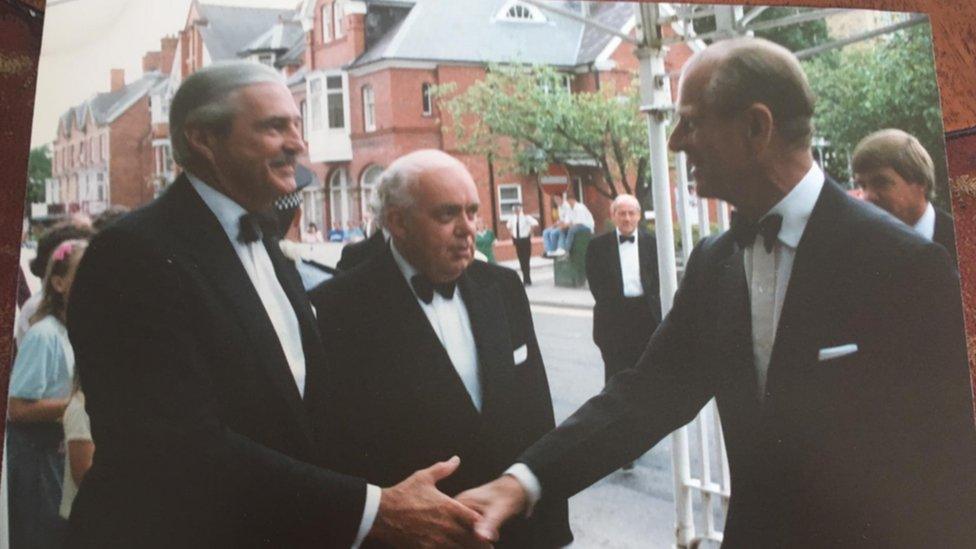 Centre: Bill Edwards, right: Duke of Edinburgh