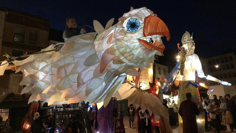 Bird in Diwali parade in Northampton