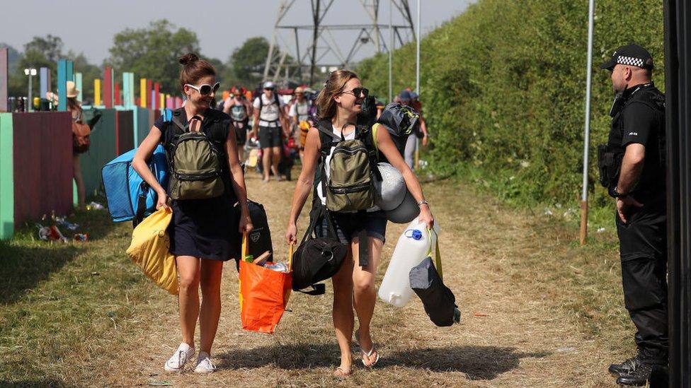 Police officer at Glastonbury